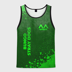 Мужская майка без рукавов Bungo Stray Dogs - green gradient вертикально