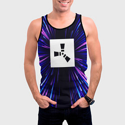 Майка-безрукавка мужская Rust neon energy, цвет: 3D-черный — фото 2
