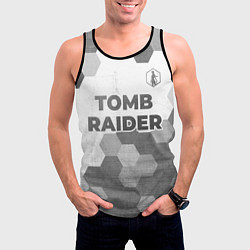Майка-безрукавка мужская Tomb Raider - white gradient посередине, цвет: 3D-черный — фото 2