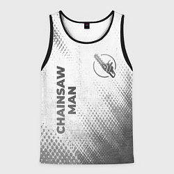 Мужская майка без рукавов Chainsaw Man - white gradient вертикально