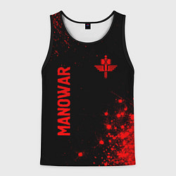 Майка-безрукавка мужская Manowar - red gradient вертикально, цвет: 3D-черный