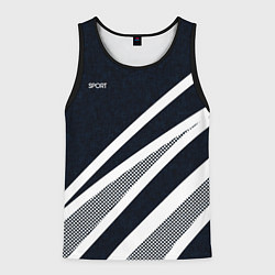 Мужская майка без рукавов Sport тёмно-синий с полосами