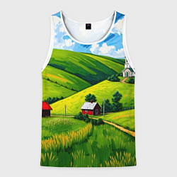 Мужская майка без рукавов Русская деревенька