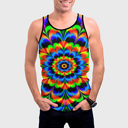 Майка-безрукавка мужская Оптические иллюзии психоделика, цвет: 3D-черный — фото 2