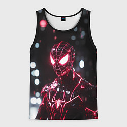 Майка-безрукавка мужская Человек-паук в красно-черном костюме, цвет: 3D-черный