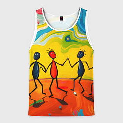 Мужская майка без рукавов Дружба человечков