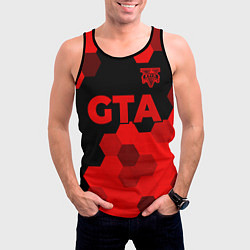 Майка-безрукавка мужская GTA - red gradient посередине, цвет: 3D-черный — фото 2