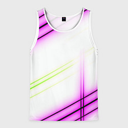 Мужская майка без рукавов Green white pink line