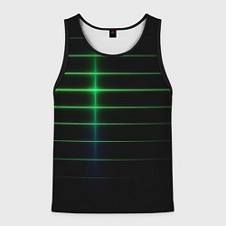 Майка-безрукавка мужская The line is green and black, цвет: 3D-черный