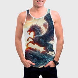 Майка-безрукавка мужская Пегас тёмных сил - нейроарт, цвет: 3D-белый — фото 2