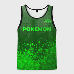 Мужская майка без рукавов Pokemon - green gradient посередине