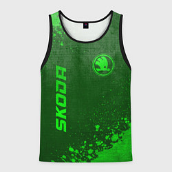 Мужская майка без рукавов Skoda - green gradient вертикально