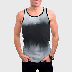 Майка-безрукавка мужская Разводы черной краски, цвет: 3D-черный — фото 2