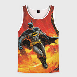 Майка-безрукавка мужская Бэтмен застыл в воздухе, цвет: 3D-белый