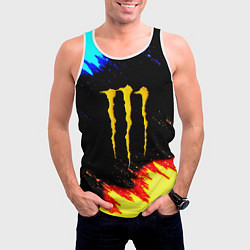Майка-безрукавка мужская Monster energy огненные краски, цвет: 3D-белый — фото 2