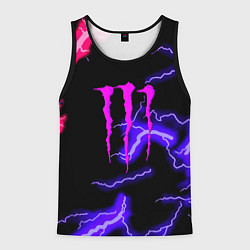 Мужская майка без рукавов Monster energy неоновый шторм