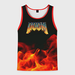 Мужская майка без рукавов Doom огненная текстура