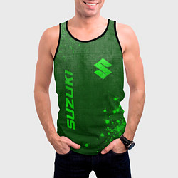 Майка-безрукавка мужская Suzuki - green gradient вертикально, цвет: 3D-черный — фото 2