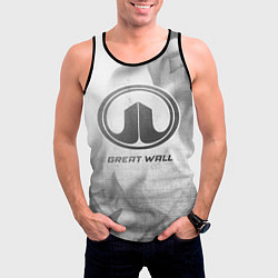 Майка-безрукавка мужская Great Wall - white gradient, цвет: 3D-черный — фото 2