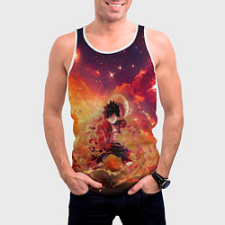 Майка-безрукавка мужская Fire Luffy - One Piece, цвет: 3D-белый — фото 2