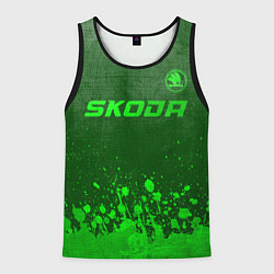 Мужская майка без рукавов Skoda - green gradient посередине