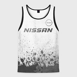 Мужская майка без рукавов Nissan - white gradient посередине