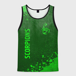 Мужская майка без рукавов Scorpions - green gradient вертикально