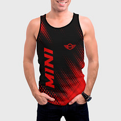 Майка-безрукавка мужская Mini - red gradient вертикально, цвет: 3D-черный — фото 2