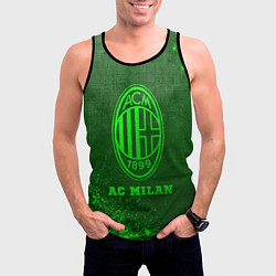 Майка-безрукавка мужская AC Milan - green gradient, цвет: 3D-черный — фото 2
