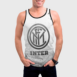 Майка-безрукавка мужская Inter - white gradient, цвет: 3D-черный — фото 2