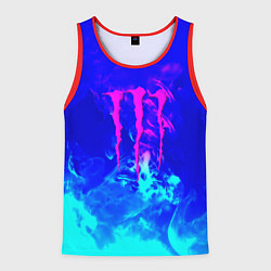 Мужская майка без рукавов Monster energy дым неоновый