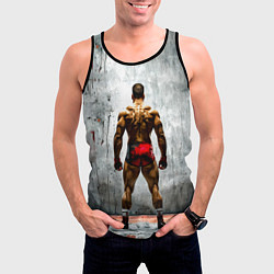 Майка-безрукавка мужская Рестлер на синем, цвет: 3D-черный — фото 2