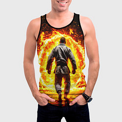 Майка-безрукавка мужская Джиу-джитсу в огне, цвет: 3D-черный — фото 2