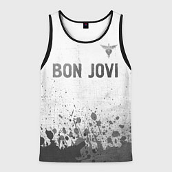 Мужская майка без рукавов Bon Jovi - white gradient посередине