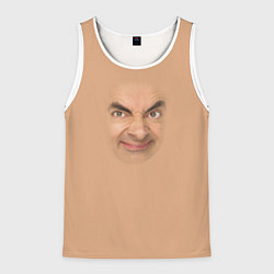 Майка-безрукавка мужская Лицо мистера Бина, цвет: 3D-белый