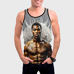 Майка-безрукавка мужская Мухаммед Али на сером, цвет: 3D-черный — фото 2