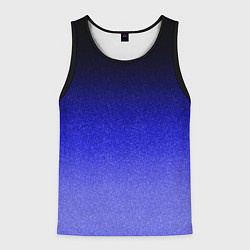 Мужская майка без рукавов Градиент индиго из чёрно в синий текстура крошка