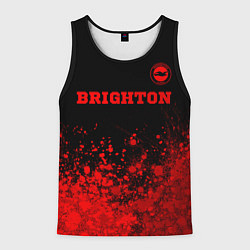 Майка-безрукавка мужская Brighton - red gradient посередине, цвет: 3D-черный