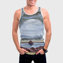 Майка-безрукавка мужская Загадочная пещера, цвет: 3D-белый — фото 2