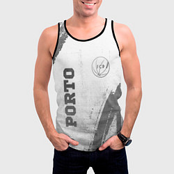 Майка-безрукавка мужская Porto - white gradient вертикально, цвет: 3D-черный — фото 2