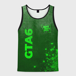 Майка-безрукавка мужская GTA6 - green gradient вертикально, цвет: 3D-черный