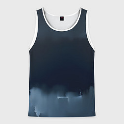 Майка-безрукавка мужская Черные градиенты, цвет: 3D-белый