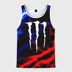 Мужская майка без рукавов Monster energy молнии неон