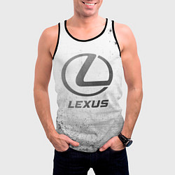 Майка-безрукавка мужская Lexus - white gradient, цвет: 3D-черный — фото 2