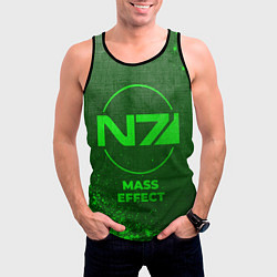 Майка-безрукавка мужская Mass Effect - green gradient, цвет: 3D-черный — фото 2