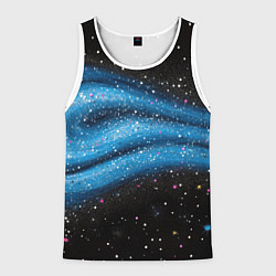 Мужская майка без рукавов Синяя абстрактная текстура на черном