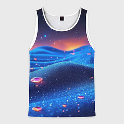 Майка-безрукавка мужская Синяя дюна - текстура, цвет: 3D-белый