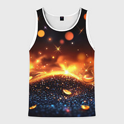 Мужская майка без рукавов Оранжевое боке на черном