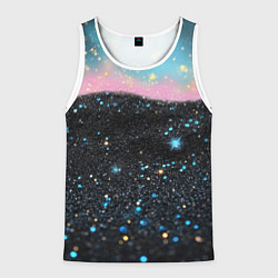 Мужская майка без рукавов Блестящая текстура на черном