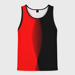 Майка-безрукавка мужская Чёрно-красный пополам с переходом, цвет: 3D-черный